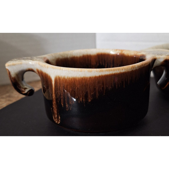 Vtg Pfaltzgraff USA Gourmet Brown Drip Creamer, Uncovered Sugar Bowl Open Handle - Picture 5 of 6